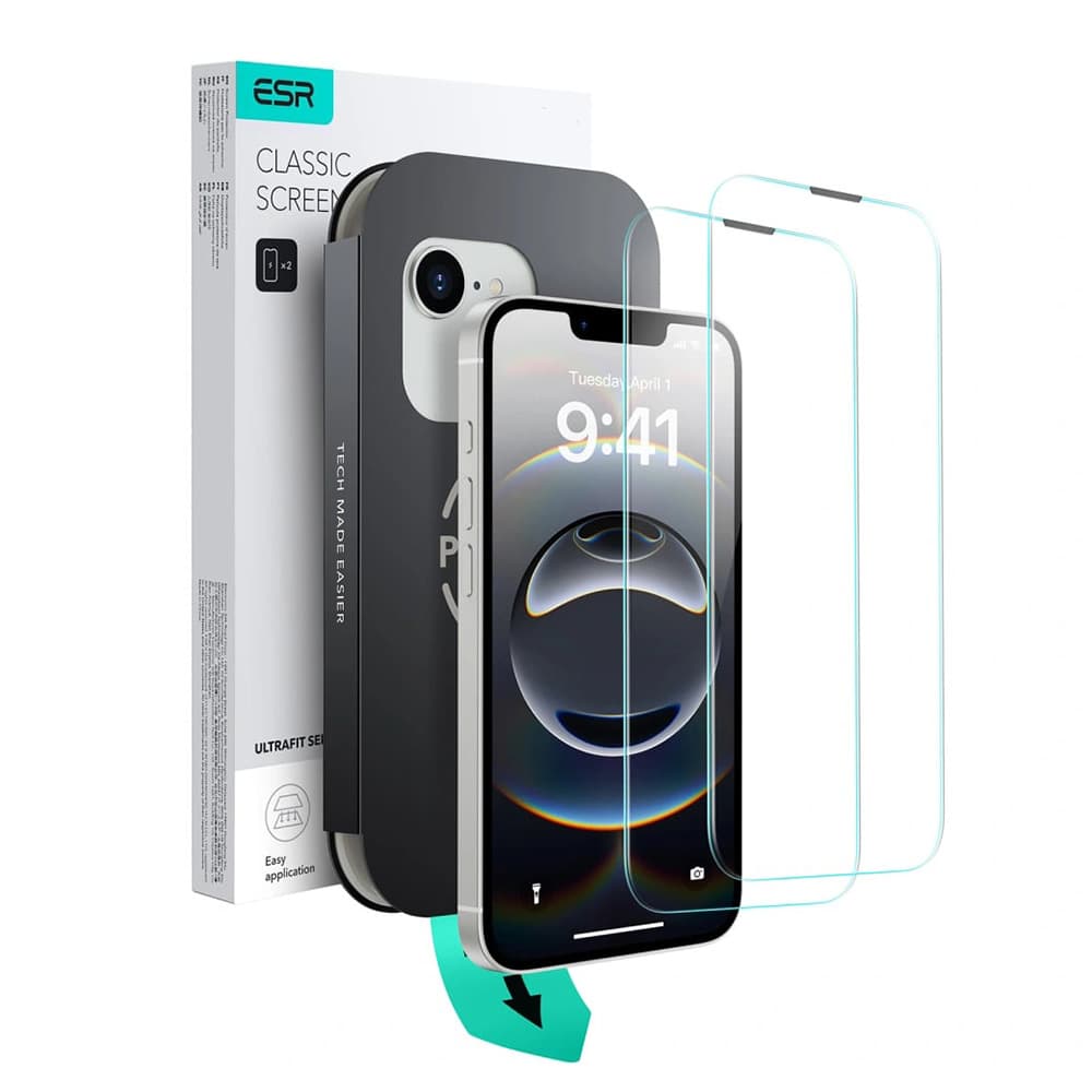 ESR Tempered Glass UltraFit Tray (2ks) iPhone 16e průhledný - náhled 1