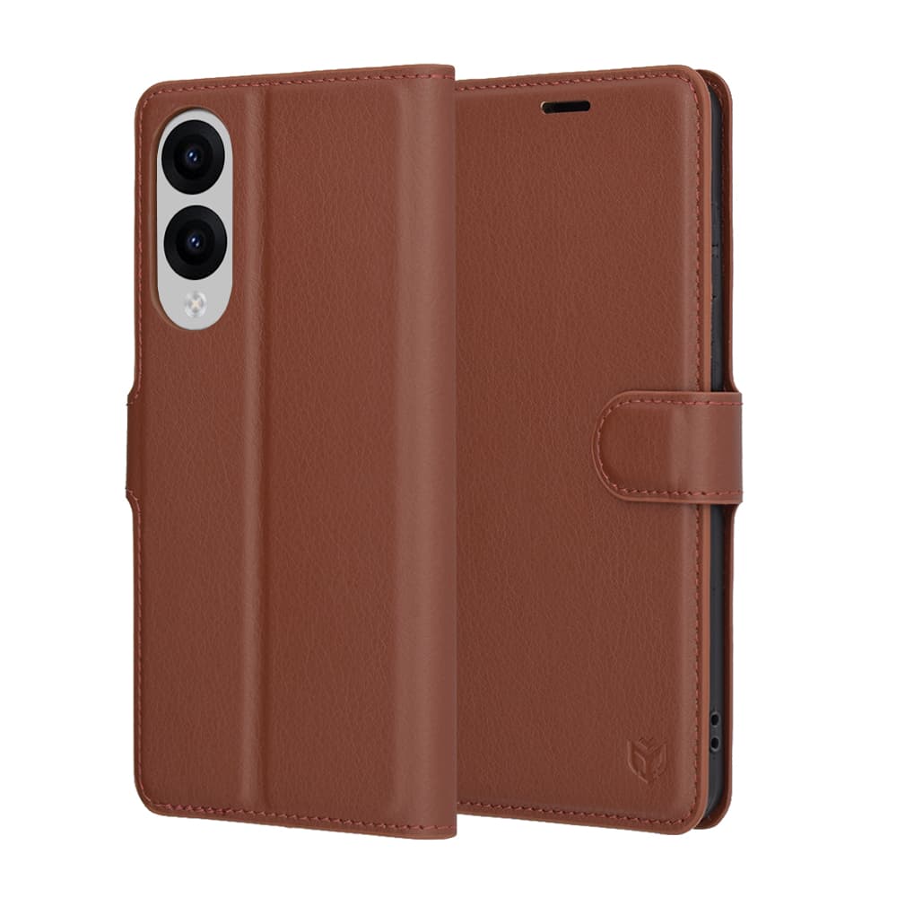 Kožené pouzdro Techsuit pro Samsung Galaxy S25 Edge hnědé - náhled 1