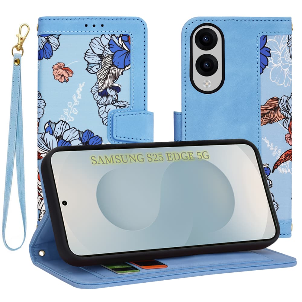 Pouzdro Techsuit FlipCraft pro Samsung Galaxy S25 Edge v živé modré - náhled 1