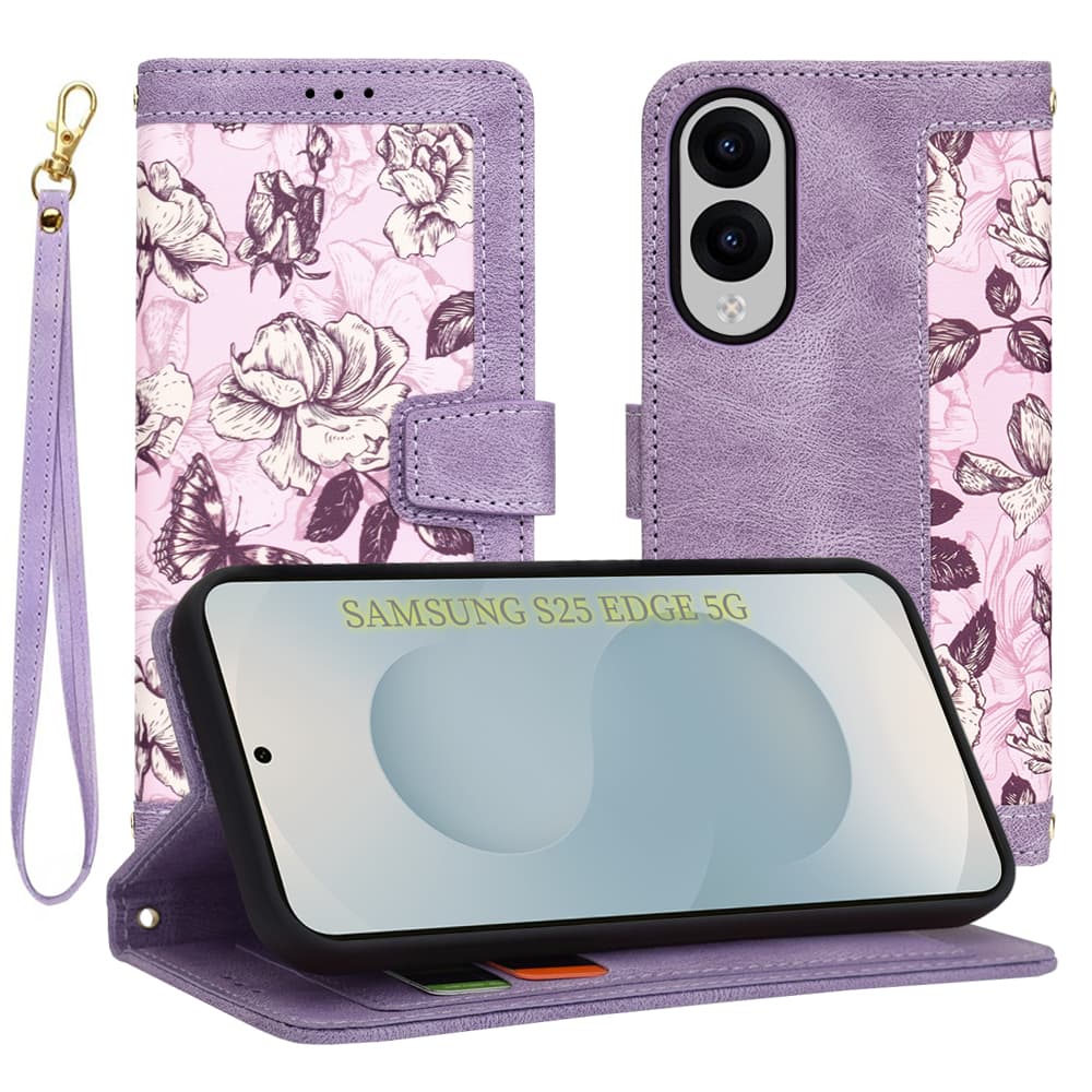 Pouzdro Techsuit FlipCraft pro Samsung Galaxy S25 Edge Tajemná fialová - náhled 1