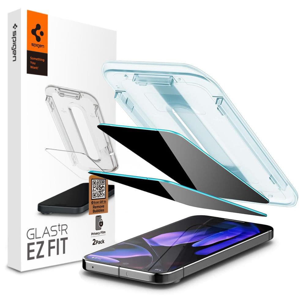 Spigen Glas.tR EZ-FIT (2 ks) Google Pixel 9 / 9 Pro Privacy černá - náhled 1
