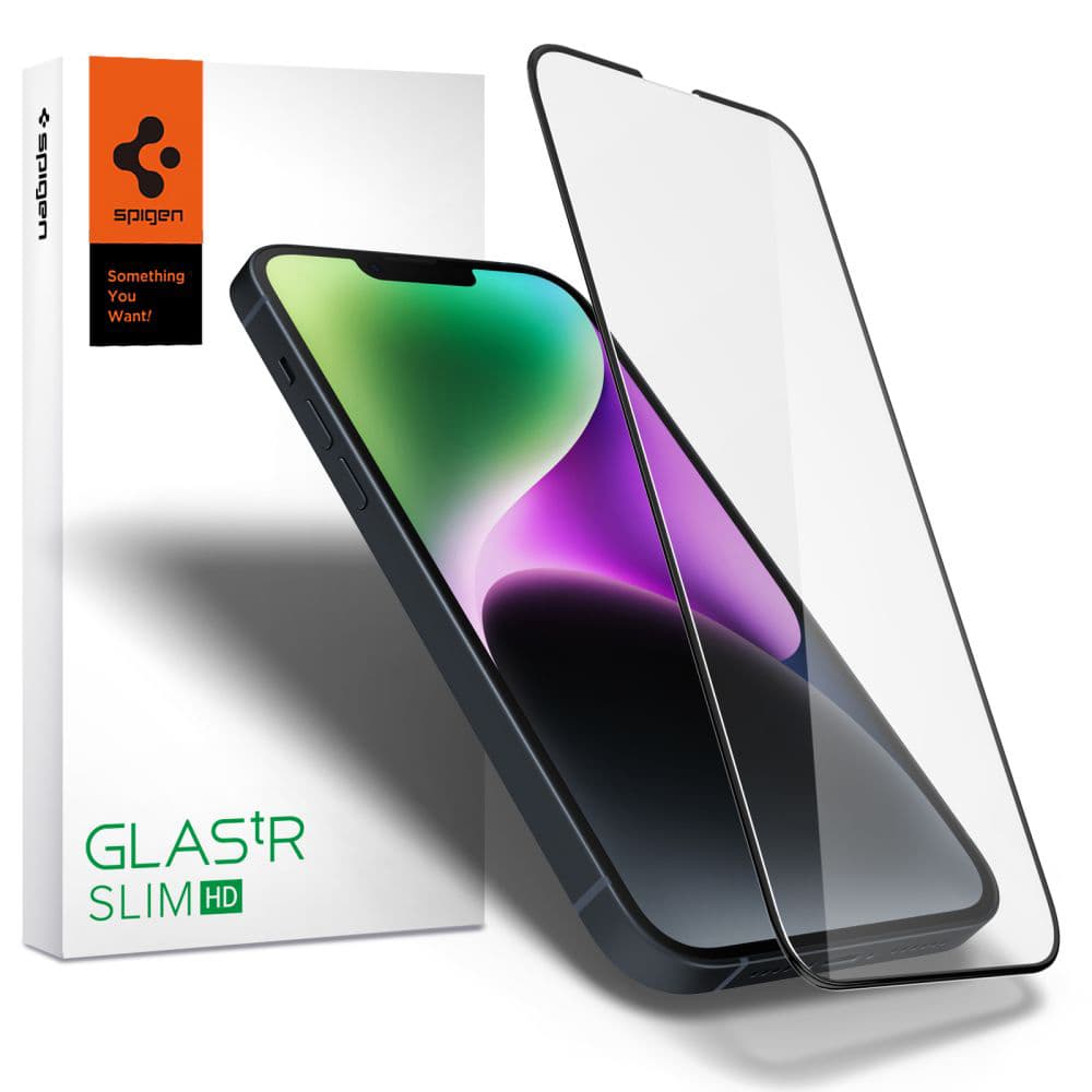 Spigen Glas.tR Slim pro iPhone 13 13 Pro 14 16e černý - náhled 1