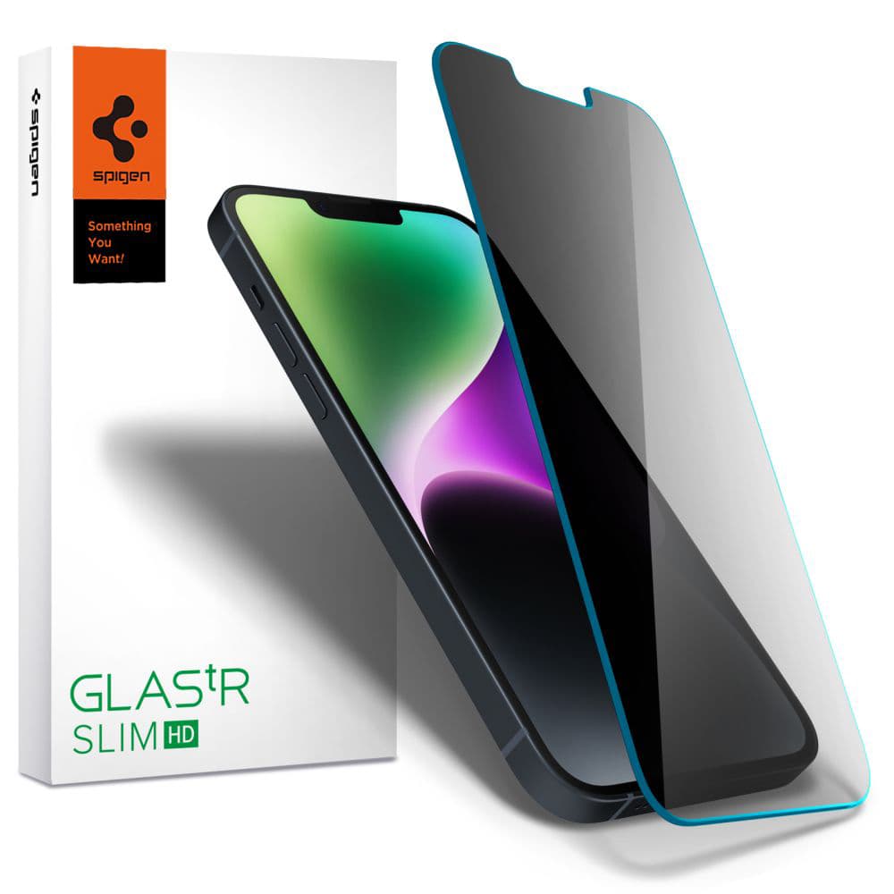 Spigen Glas.tR Slim pro iPhone 13 13 Pro 14 16e Privacy černá - náhled 1
