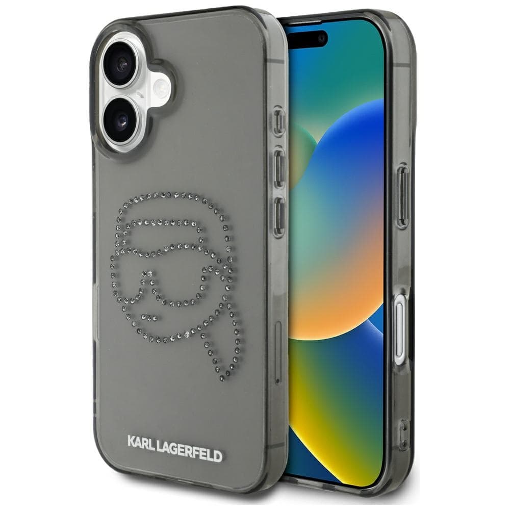 Karl Lagerfeld IML Rhinestones iPhone 16 Karl Head černá - náhled 1