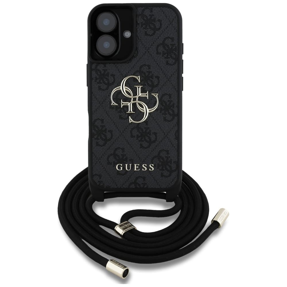 Guess Hardcase 4G Big Logo s popruhem iPhone 16 Plus černá - náhled 1