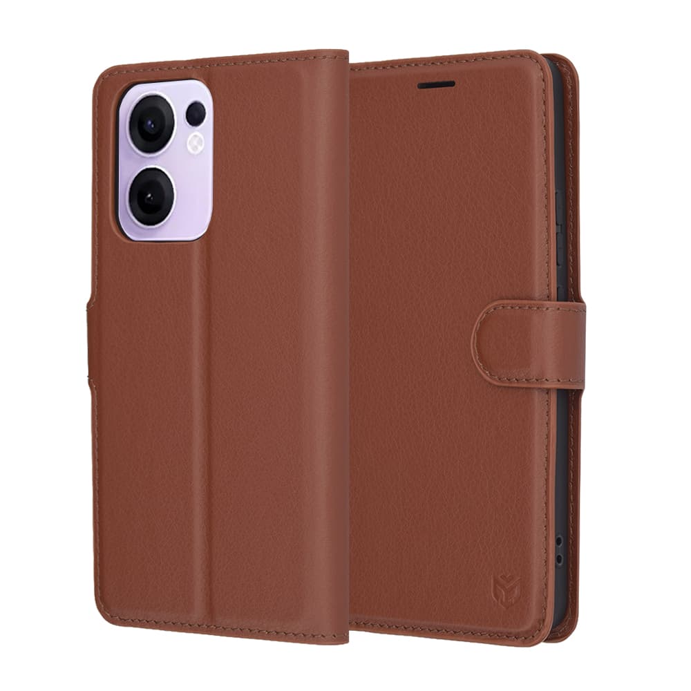 Pouzdro Techsuit z kůže pro Oppo Reno13 F 4G Reno13 F 5G Reno13 FS 5G hnědé - náhled 1