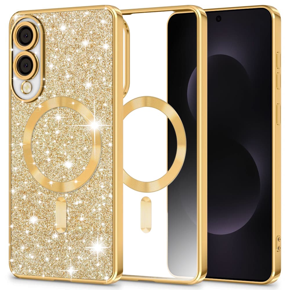 Techsuit Luxury Glitter MagSafe pro Samsung Galaxy S25 Edge zlatá - náhled 1