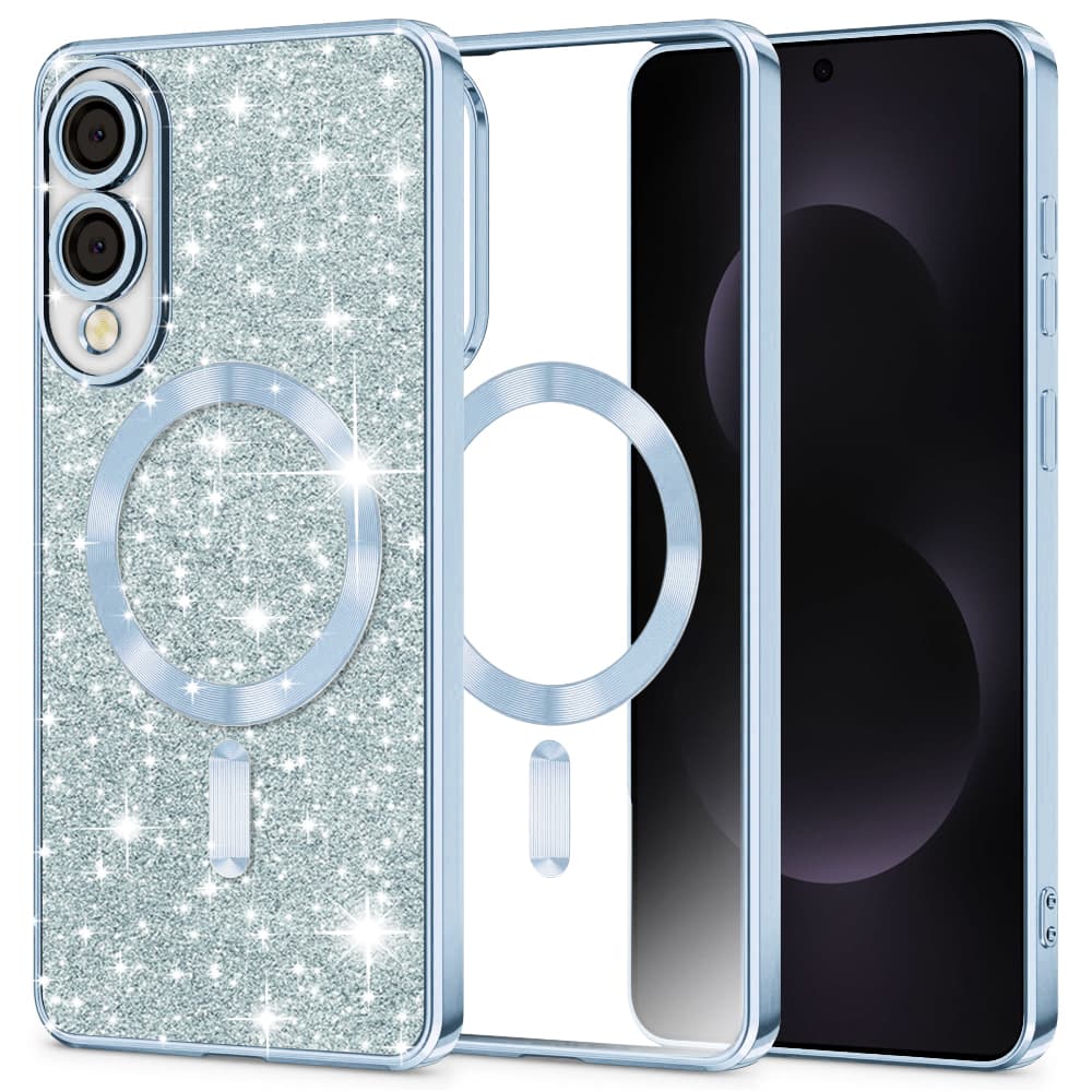 Techsuit Luxury Glitter MagSafe pro Samsung Galaxy S25 Edge světle modrá - náhled 1