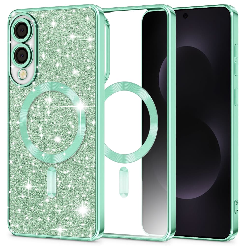 Techsuit Luxury Glitter MagSafe pro Samsung Galaxy S25 Edge světle zelená - náhled 1
