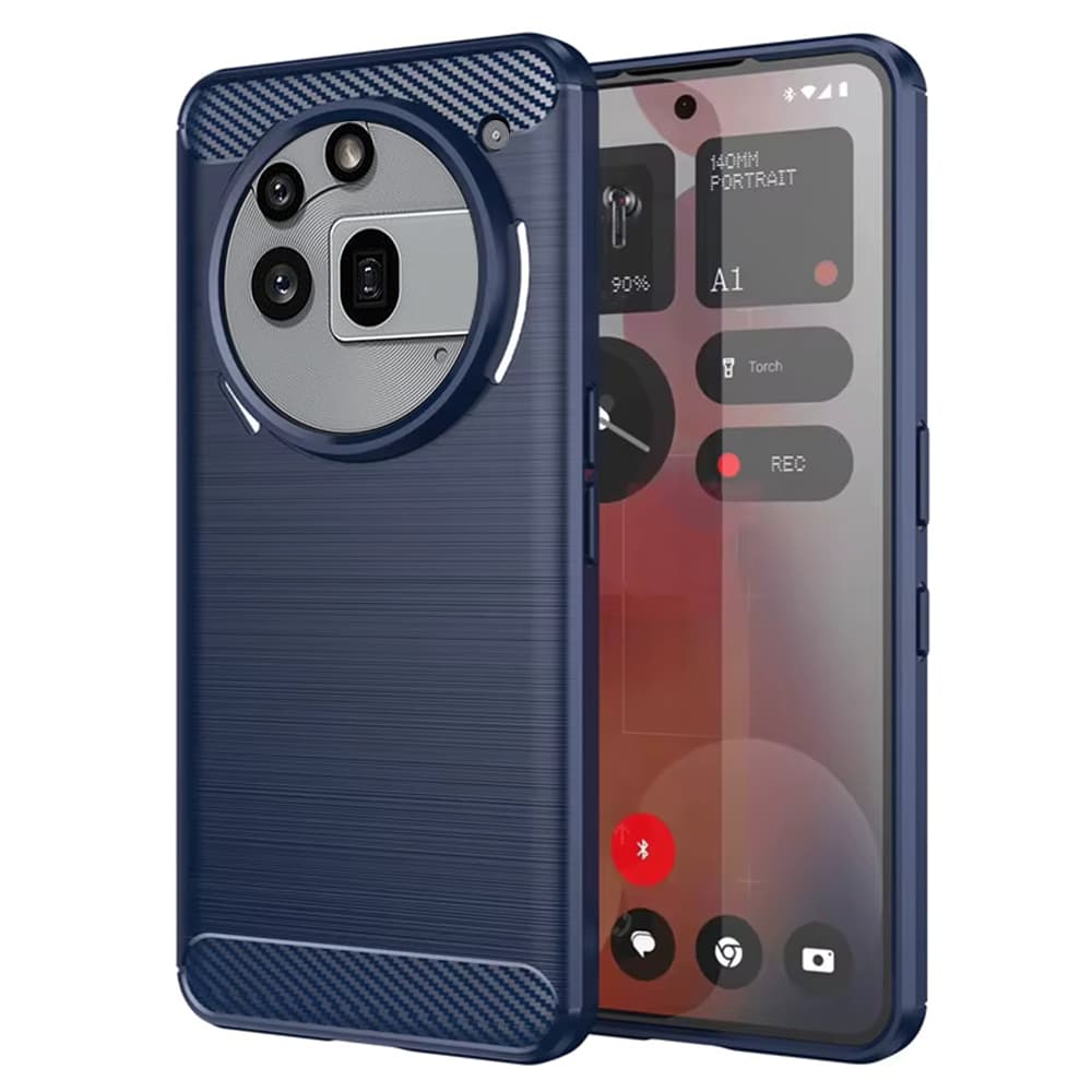 Techsuit Carbon Silicone pro Nothing Phone (3a) Pro modrá - náhled 1