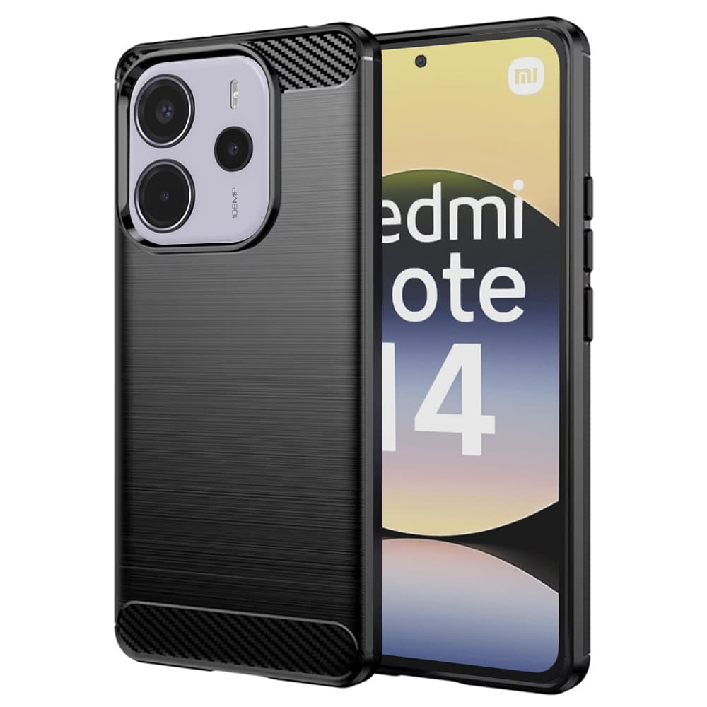 Pouzdro Techsuit Carbon Silicone pro Xiaomi Redmi Note 14 4G černé - náhled 1