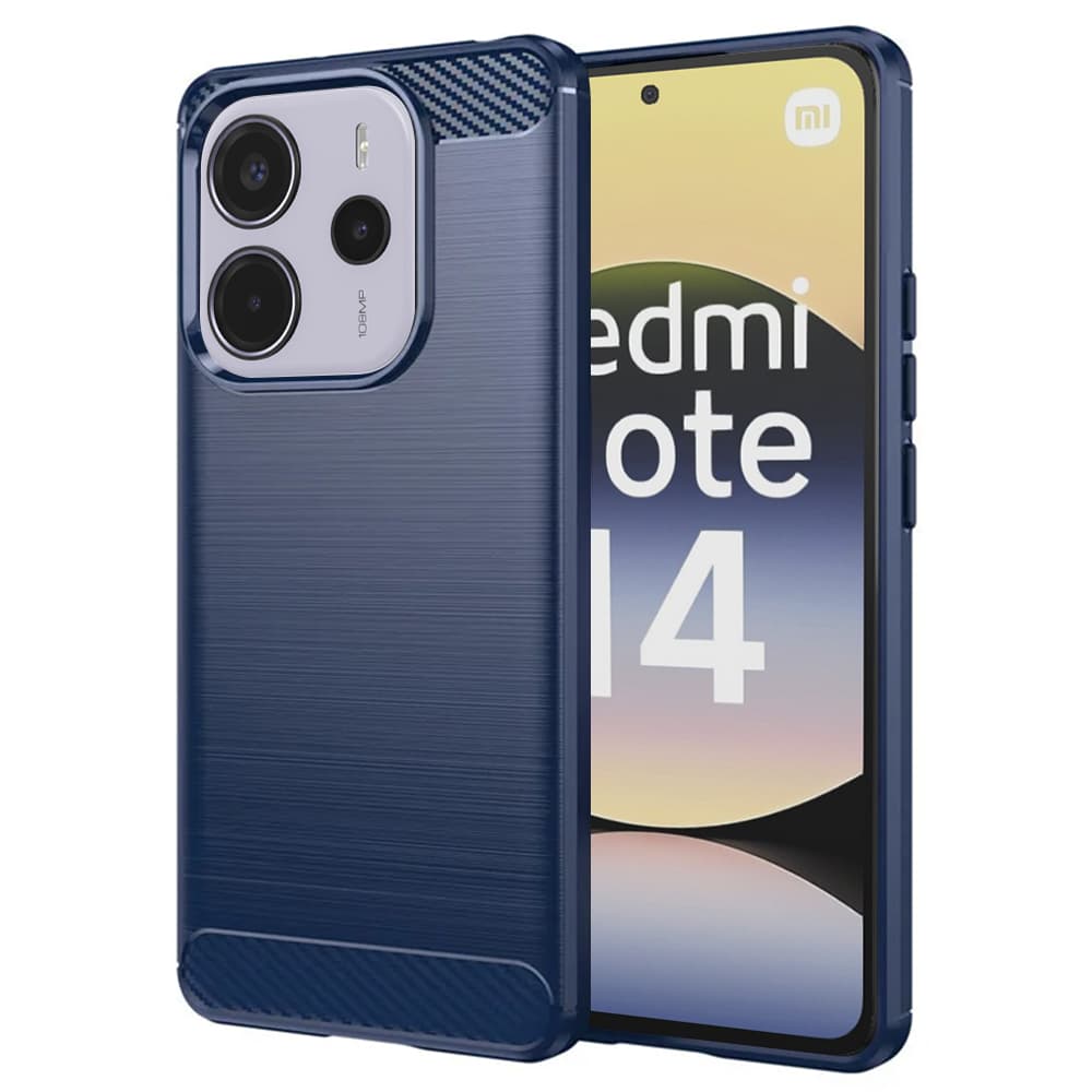Techsuit Carbon Silicone pro Xiaomi Redmi Note 14 4G Standard modrá - náhled 1