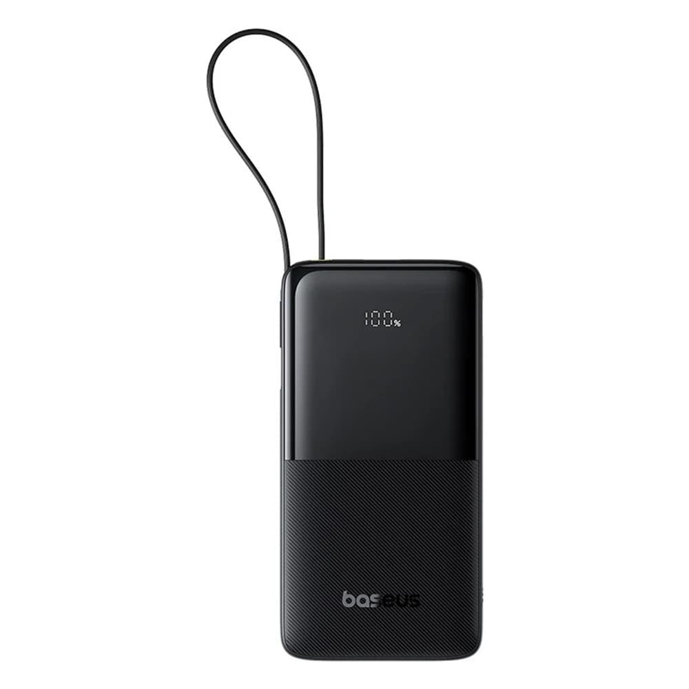 Baseus Power Bank Bipow 2 s vestavěným USB-C kabelem 10000mAh 20W černá - náhled 1