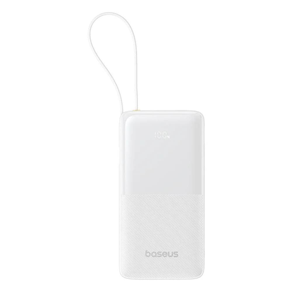 Baseus Power Bank Bipow 2 s vestavěným USB-C kabelem 10000mAh 20W bílá - náhled 1