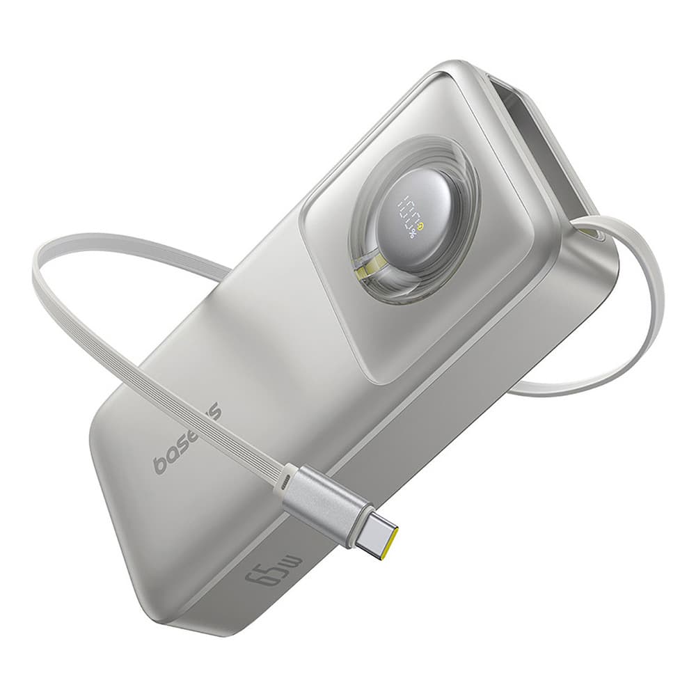 Baseus Power Bank Free2Pull s USB-C kabelem 20000mAh 65W šedá