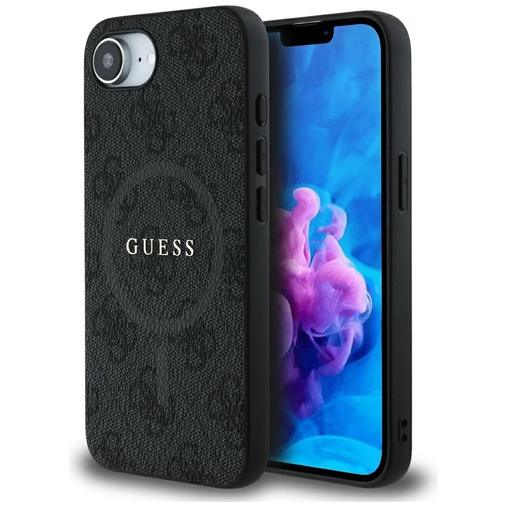 Guess 4G Ring Classic Logo MagSafe iPhone 16e Černý - náhled 1