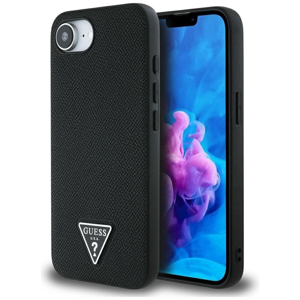 Guess Grained PU Triangle Logo MagSafe GUHMPSE4PGTSPSK iPhone 16e černý - náhled 1