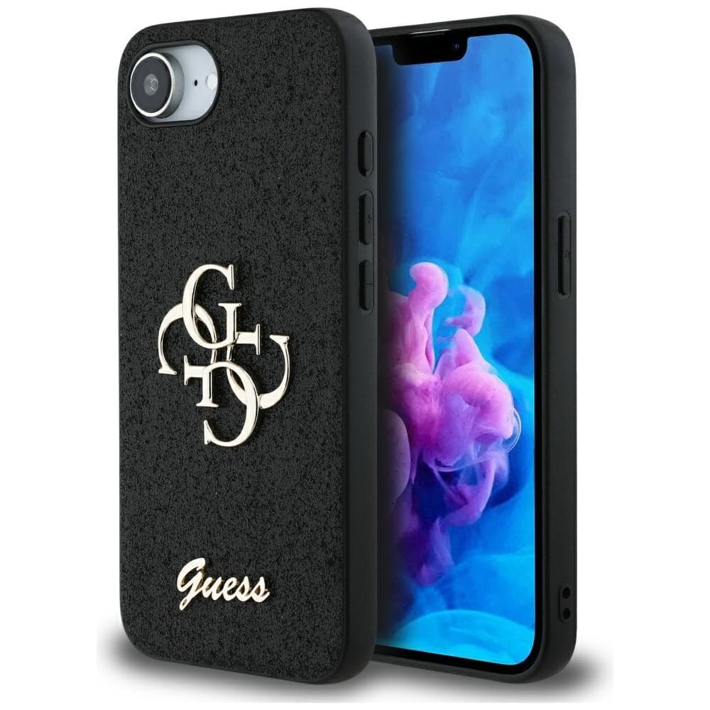 Guess Glitter Fixed Big 4G GUHCPSE4HG4SGK iPhone 16e Černá - náhled 1