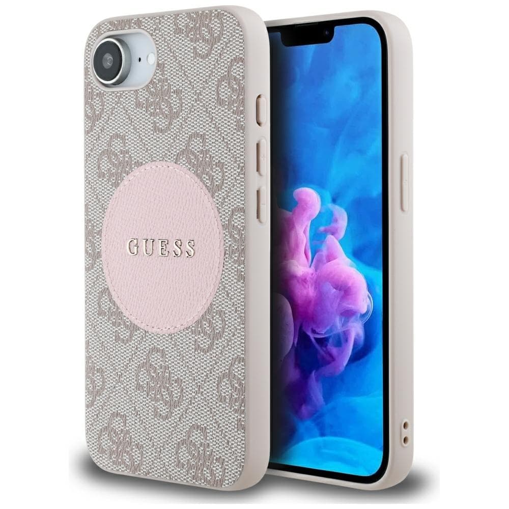 Guess 4G Circle Classic Logo MagSafe iPhone 16e růžová - náhled 1