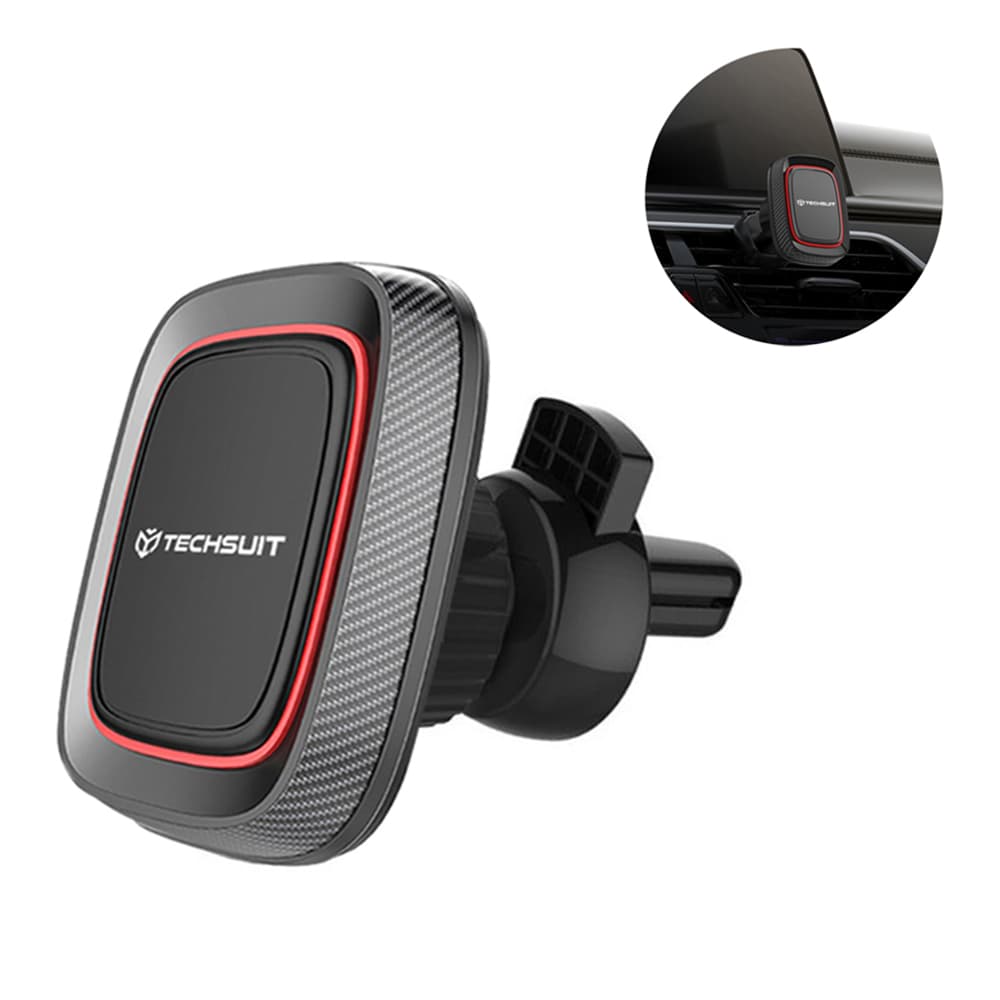 Techsuit Car Holder MagGrip S5 Držák do auta na větrací mřížku černý červený - náhled 1