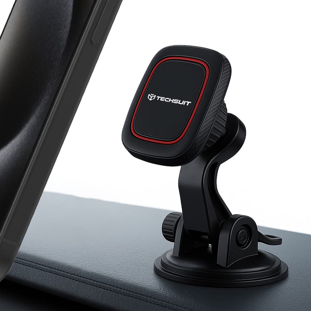 Techsuit Car Holder MagGrip S6 na palubní desku magnetický úchyt černá červená - náhled 1