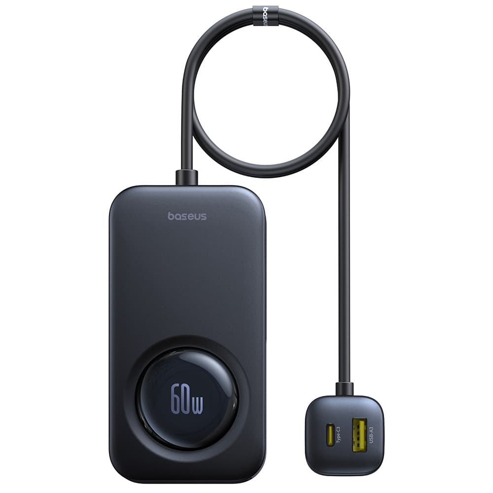 Baseus Car Charger PrimeTrip VW1 3x USB 3x Type-C 105W Fast Charge 60W zatahovací kabel černá - náhled 1