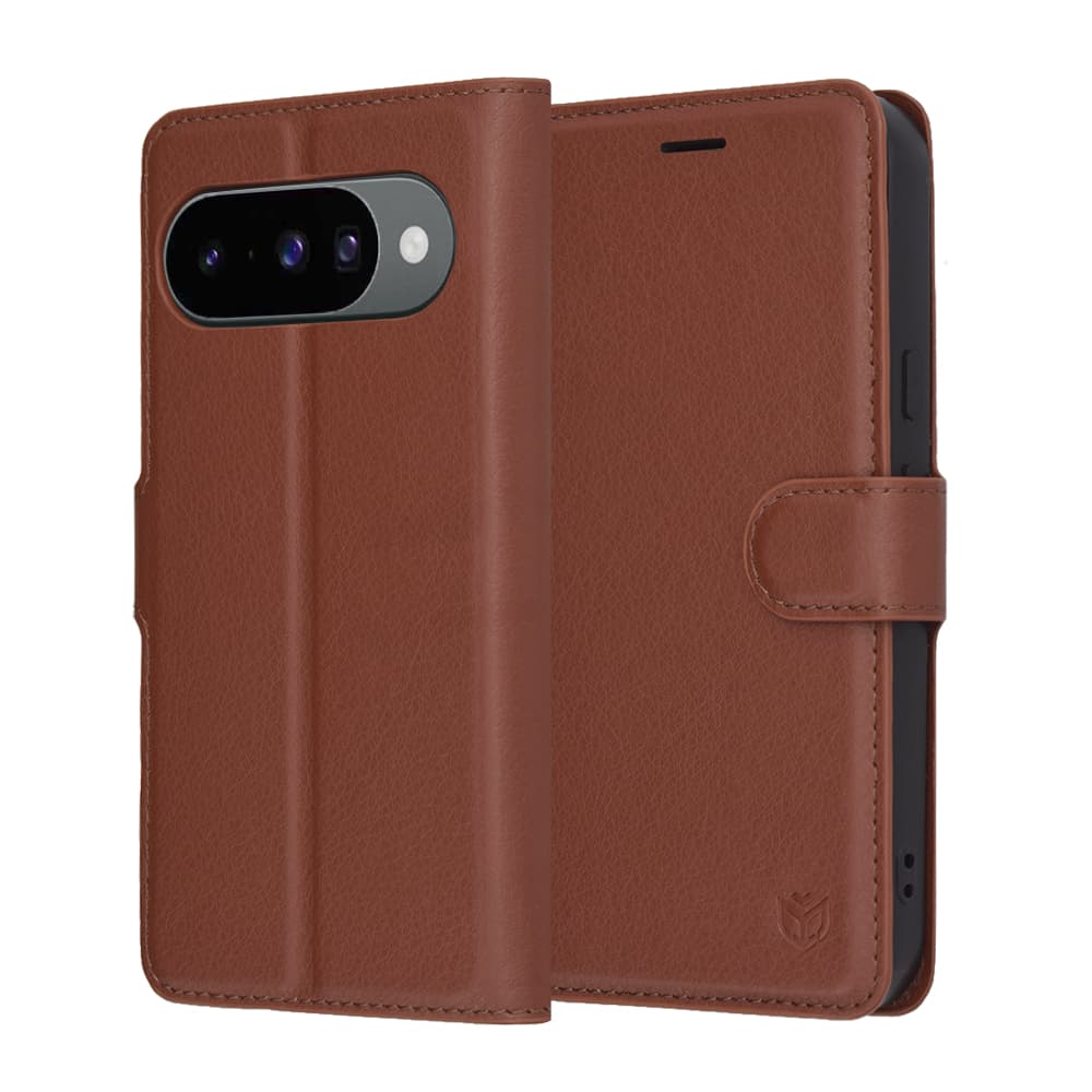 Pouzdro Techsuit kožené pro Google Pixel 10 / 10 Pro hnědé - náhled 1