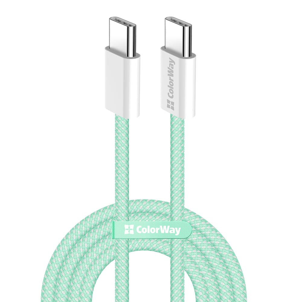ColorWay Data Cable CW-CBPDCC061-G pro MacBook Pro Type-C na Type-C PD 60W 1m zelená