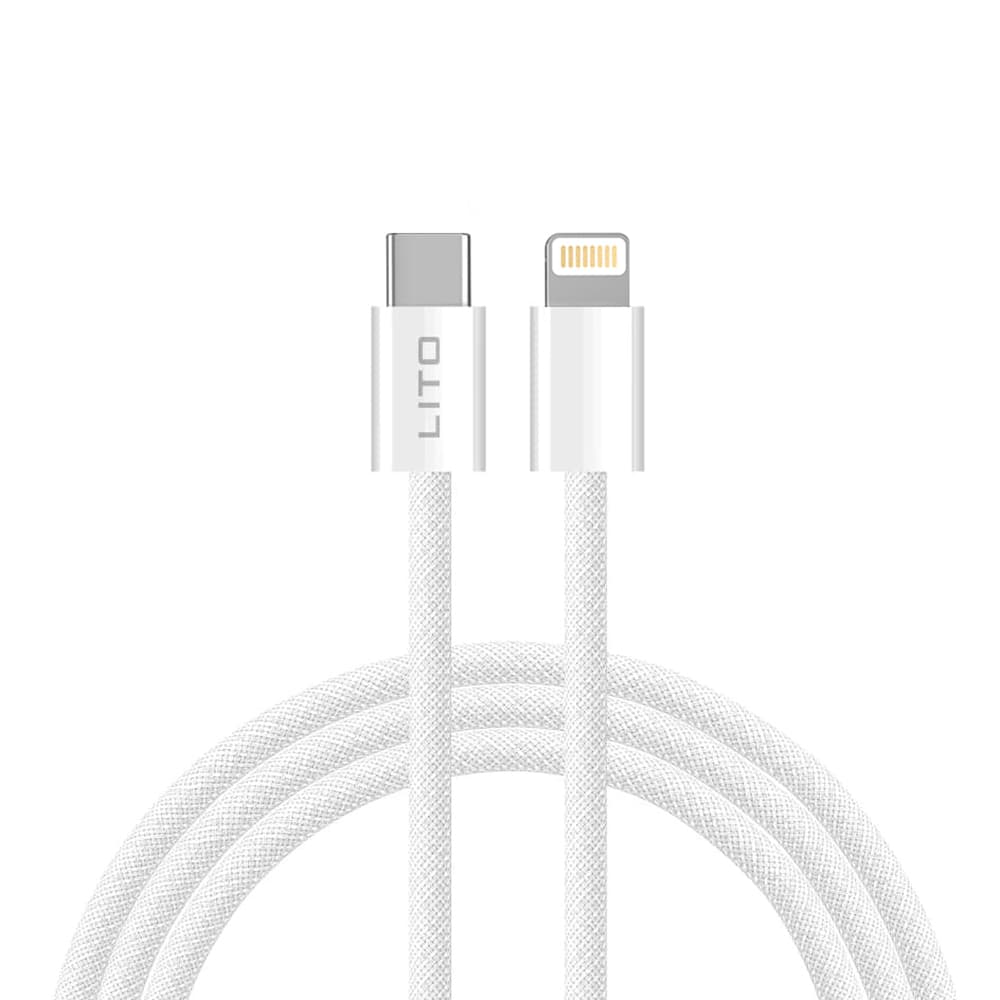 Lito Data Cable LD04CL Type-C na Lightning Rychlé nabíjení 27W 2m Bílá - náhled 1
