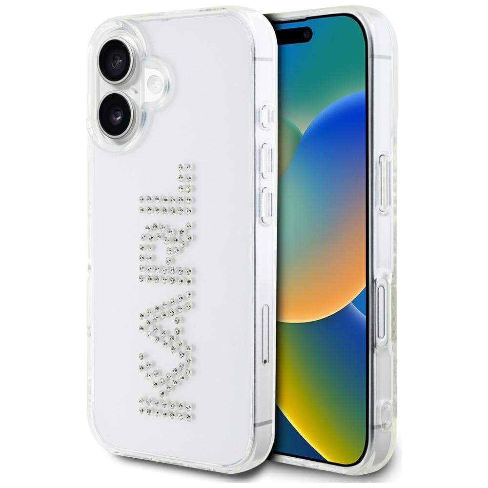 Karl Lagerfeld IML Rhinestones iPhone 16 průhledné logo - náhled 1