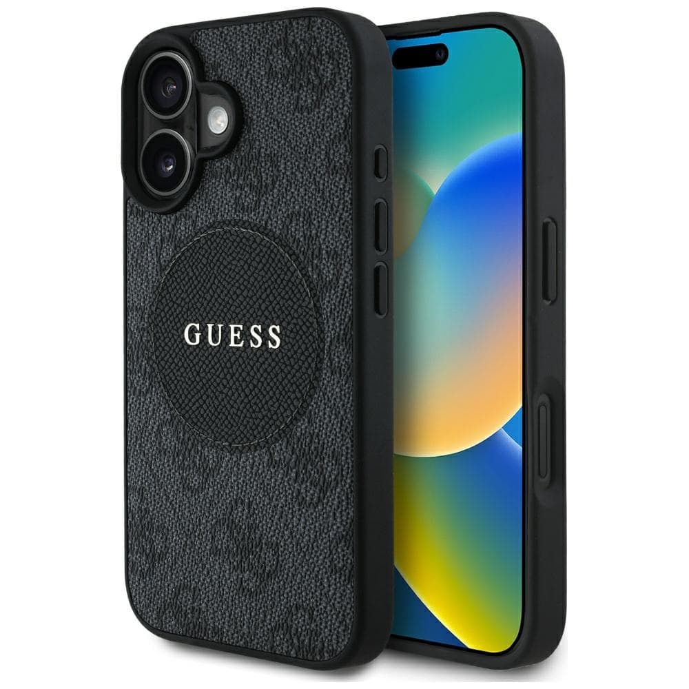 Guess 4G Circle Classic Logo MagSafe iPhone 16 Černá - náhled 1