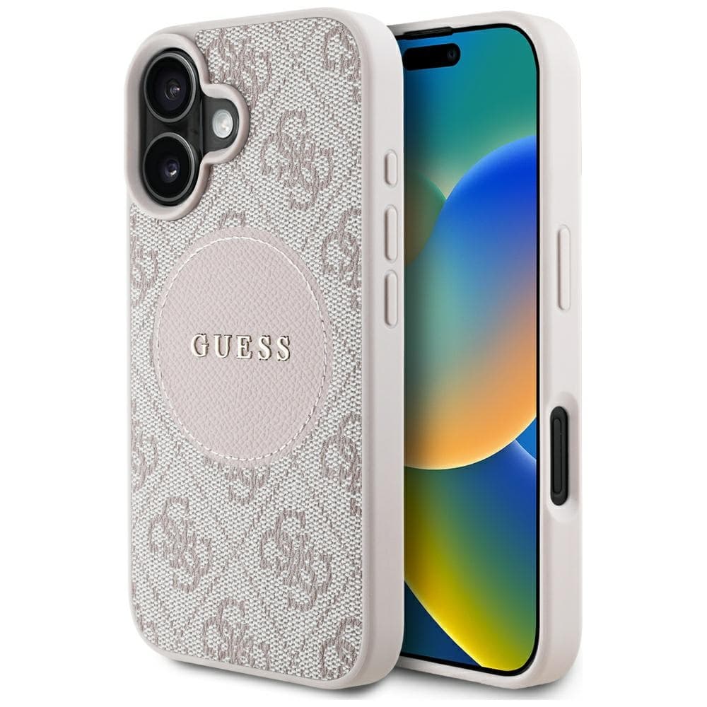 Guess 4G Circle Classic Logo MagSafe iPhone 16 Růžová - náhled 1