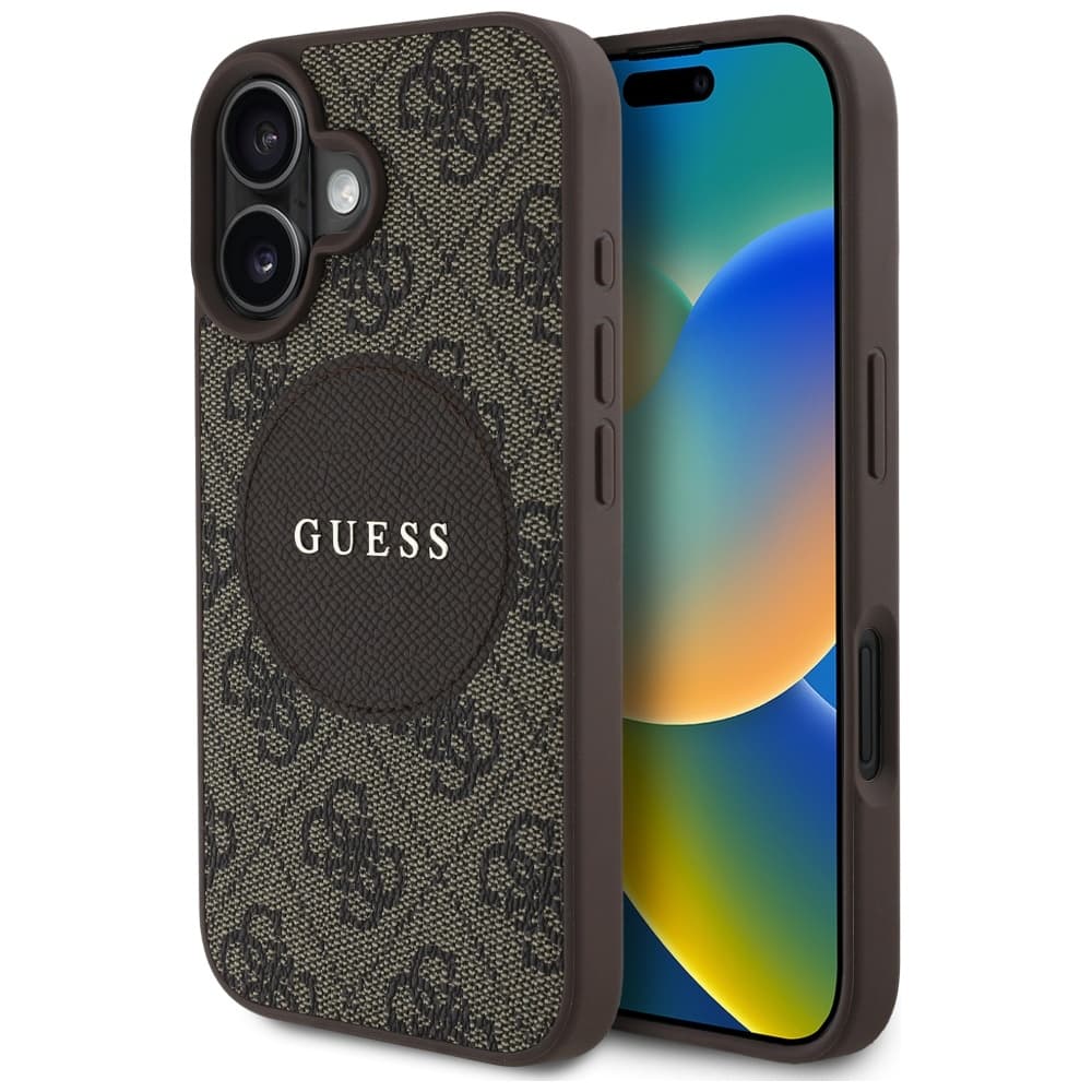 Guess 4G Circle Classic Logo MagSafe iPhone 16 Hnědá - náhled 1