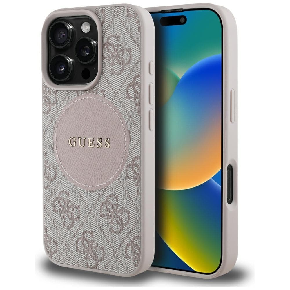 Guess 4G Circle Classic Logo MagSafe iPhone 16 Pro růžová - náhled 1