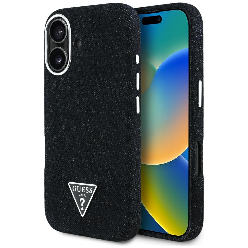 Guess Denim Triangle Logo MagSafe GUHMP16SRJFWTLK iPhone 16 černá - náhled 1