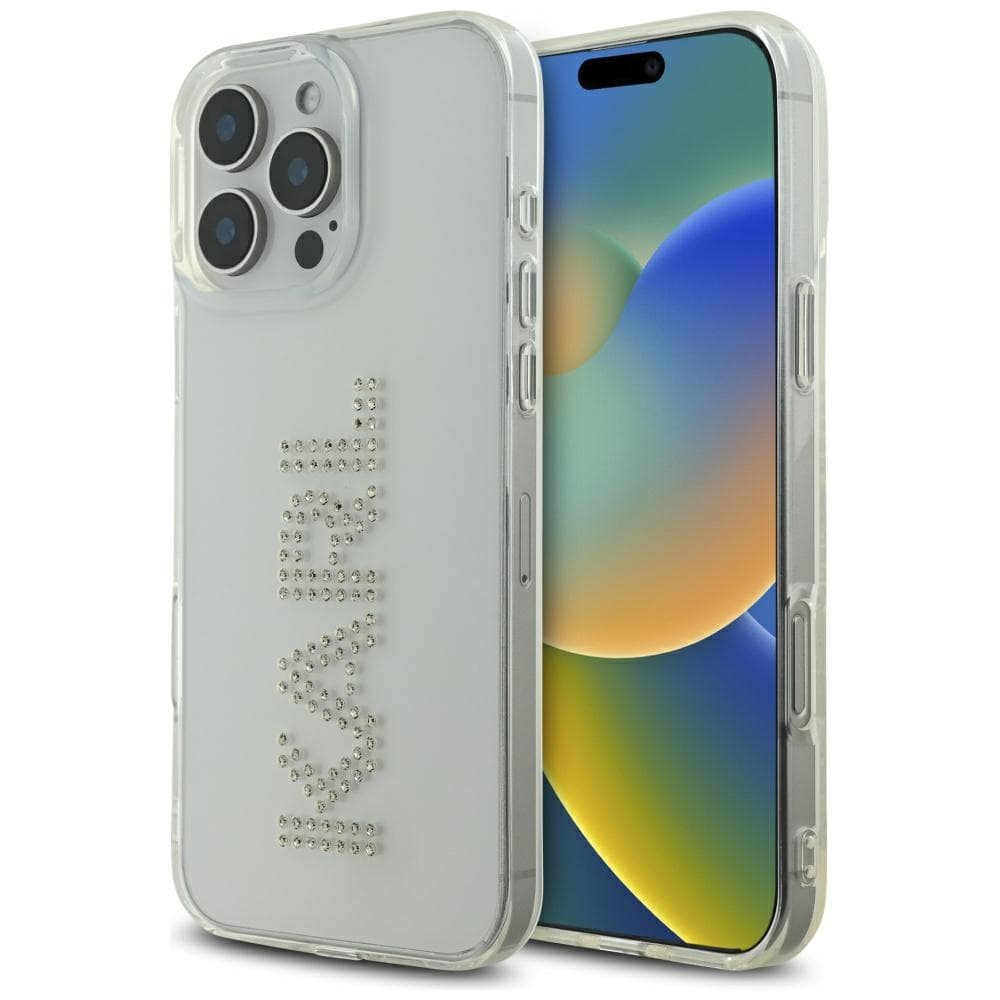Karl Lagerfeld IML Rhinestones iPhone 16 Pro průhledné logo - náhled 1