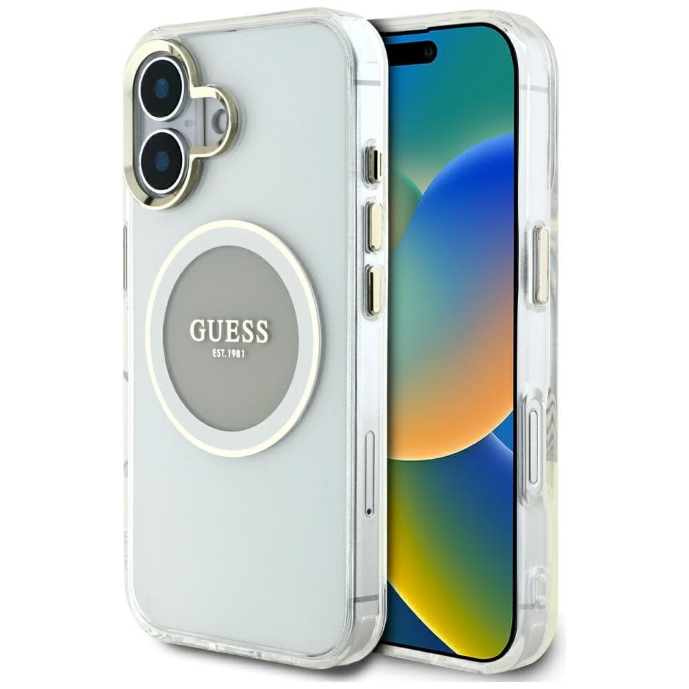 Guess IML Metal Colored Circle MagSafe GUHMP16SHTDRCEDG iPhone 16 šedá - náhled 1