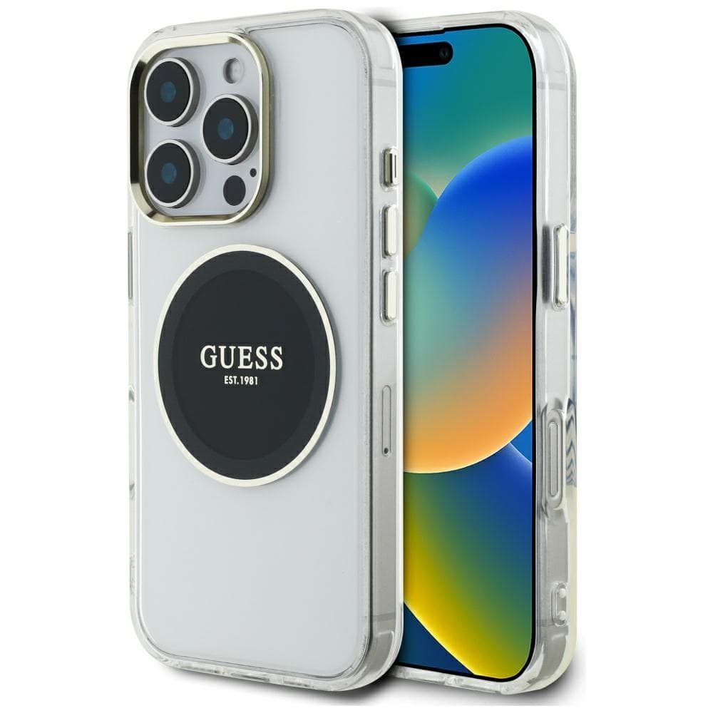 Guess IML Metal Colored Circle MagSafe iPhone 16 Pro Max černá - náhled 1