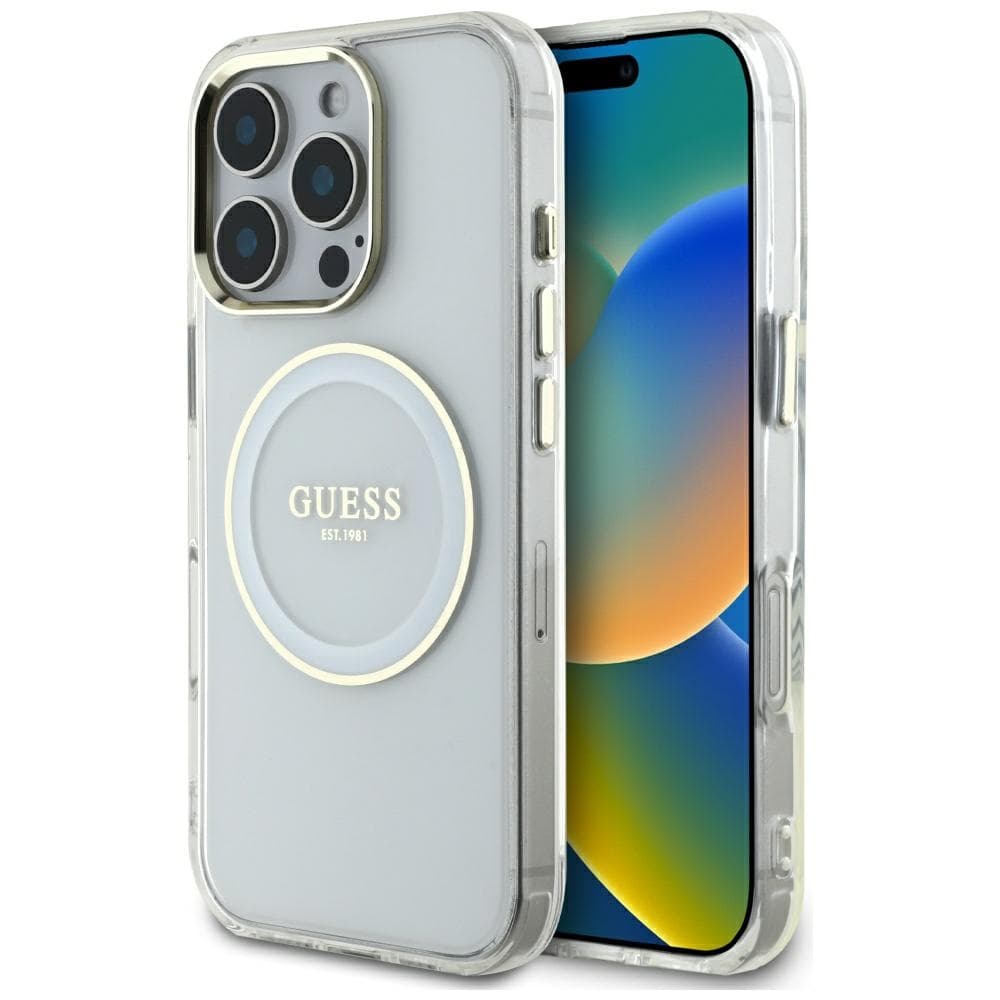 Guess IML Metal Colored Circle MagSafe iPhone 16 Pro Max bílá - náhled 1