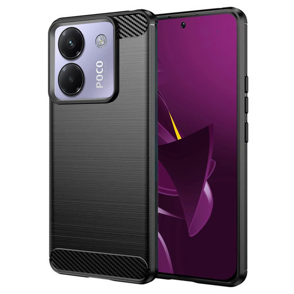 Techsuit Carbon Silicone pro Xiaomi Poco M7 Pro 5G černý - náhled 1
