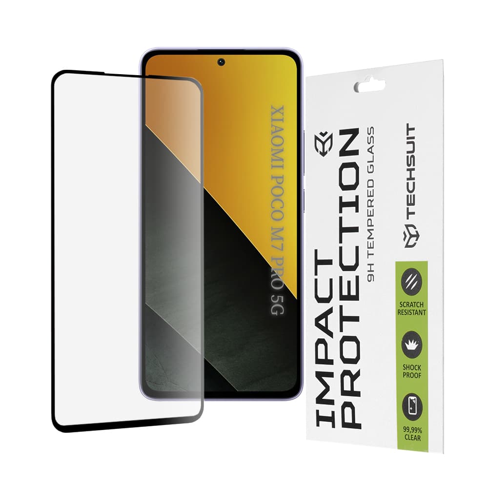 Ochranné sklo Techsuit 111D pro Xiaomi Poco M7 Pro 5G černé - náhled 1