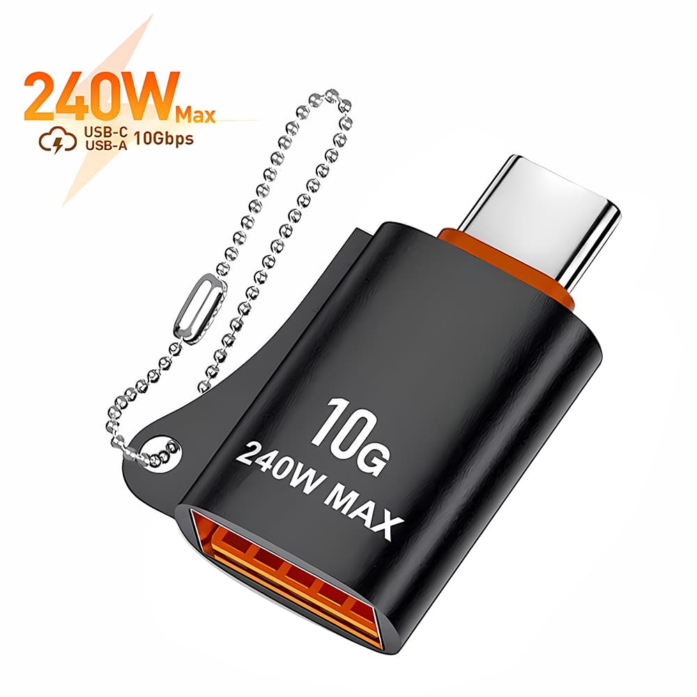 Techsuit Premium OTG Adaptér HyperPort (A1) USB 3.0 na Type-C černá oranžová - náhled 1