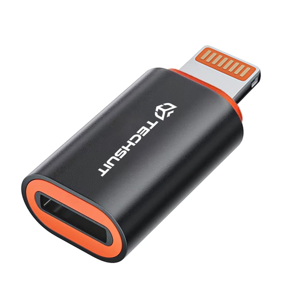 Techsuit Premium OTG Adaptér HyperPort (A3) Type-C na Lightning PD20W pro iPhone černá oranžová - náhled 1