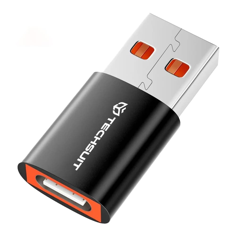 Techsuit Premium OTG Adaptér HyperPort (A5) Type-C na USB 6A 5Gbps černá oranžová - náhled 1