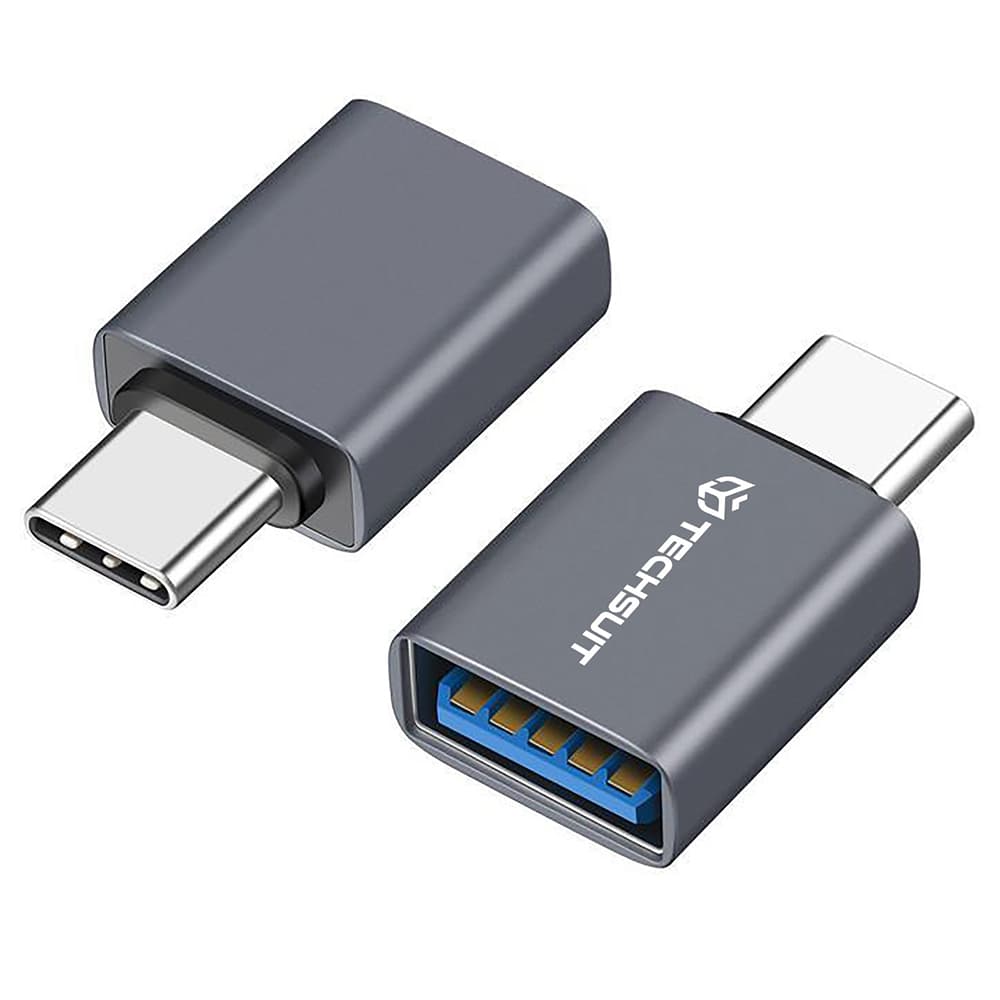 Techsuit Premium OTG Adaptér SlateVolt (A8) USB 3.0 na Type-C 5Gbps 3A šedý - náhled 1