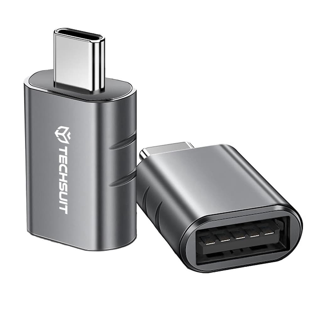 Techsuit Premium OTG Adaptér SlateVolt (A10) USB 3.0 na Type-C šedý - náhled 1