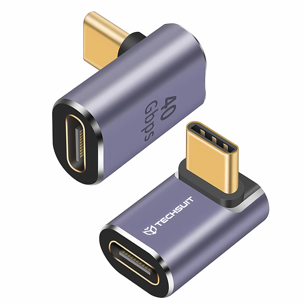Techsuit Premium OTG Adaptér TitanCoreX (A12) Type-C na Type-C 40Gbps 3A Podpora Rychlého Nabíjení Šedý - náhled 1