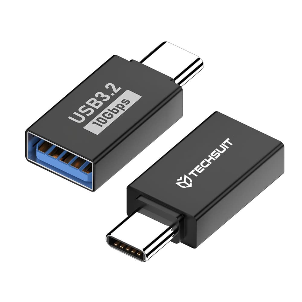 Techsuit OTG adaptér AluCoreX (A14) USB na Type-C 10Gbps černý - náhled 1