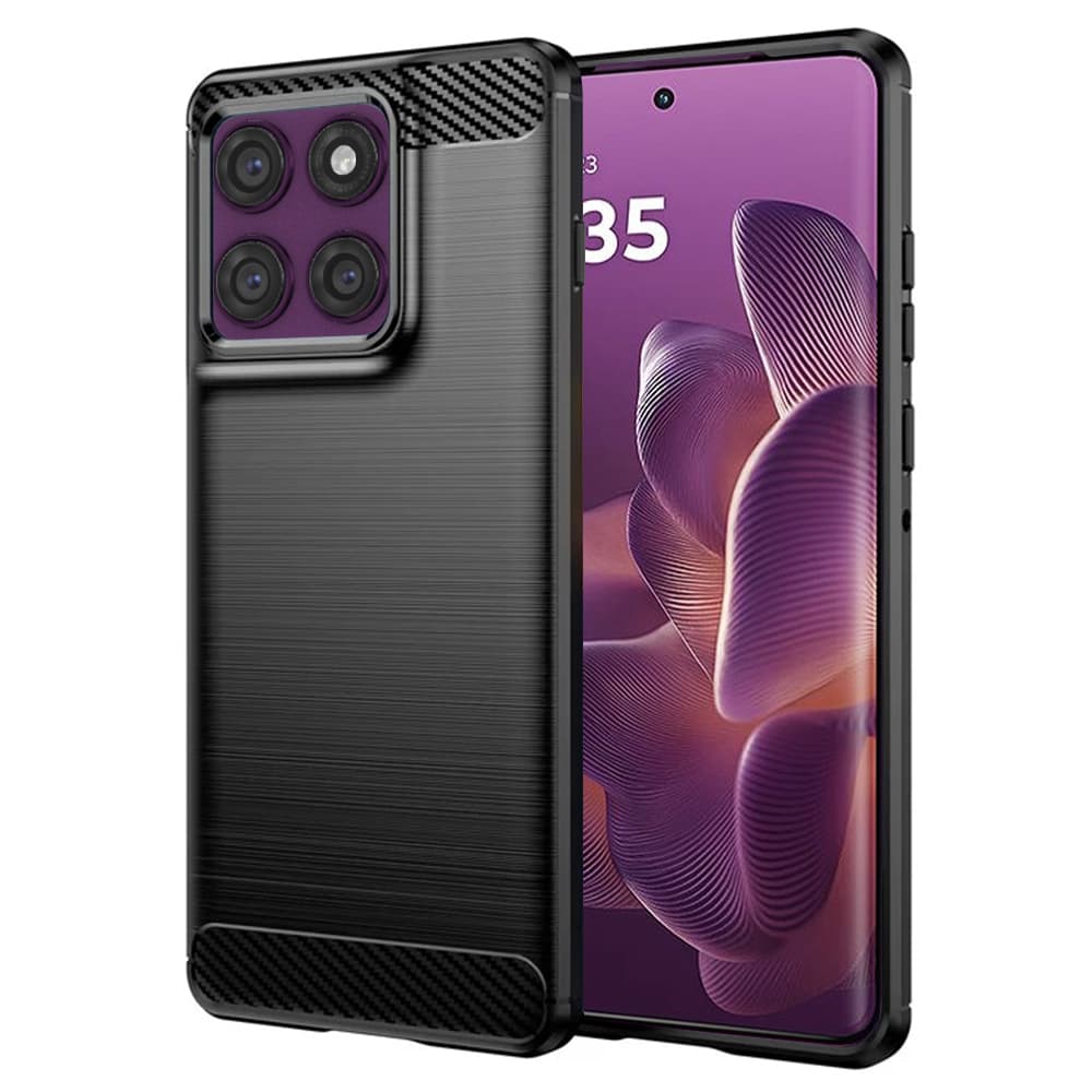 Pouzdro Techsuit Carbon Silicone pro Motorola Edge 60 Pro černé - náhled 1