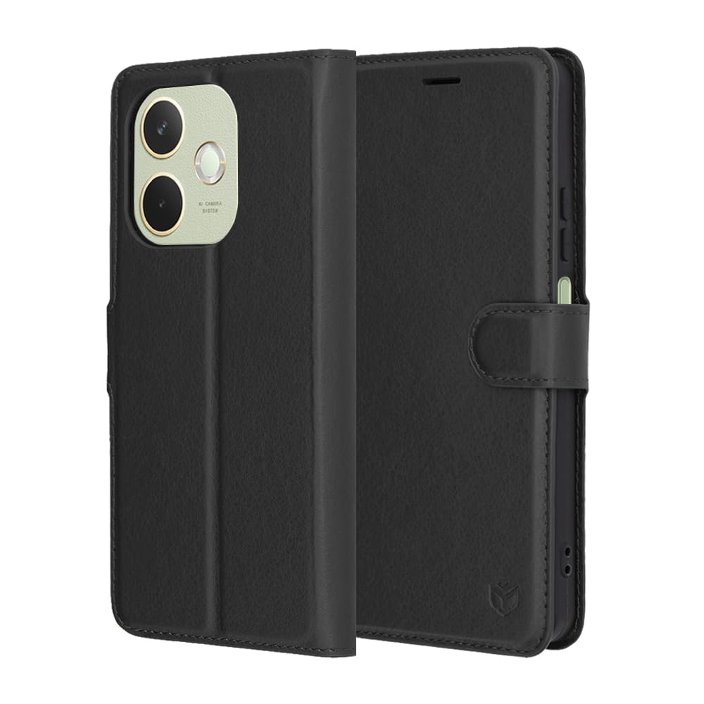 Pouzdro Techsuit kožené pro Oppo A5 Pro 4G A5 Pro 5G černé - náhled 1